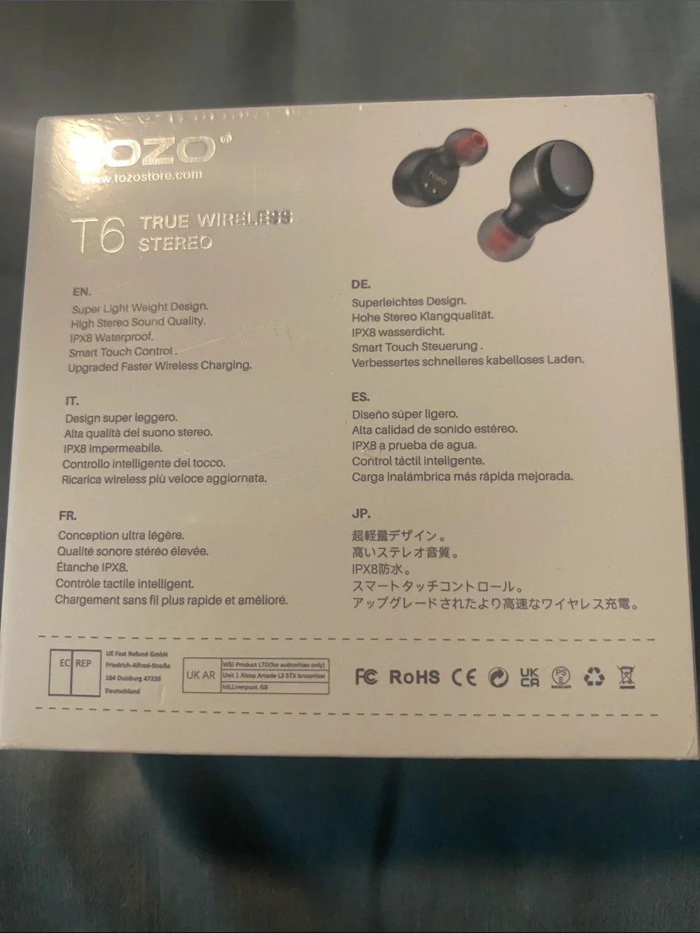T6 True Wireless Stereo Earbuds - Black